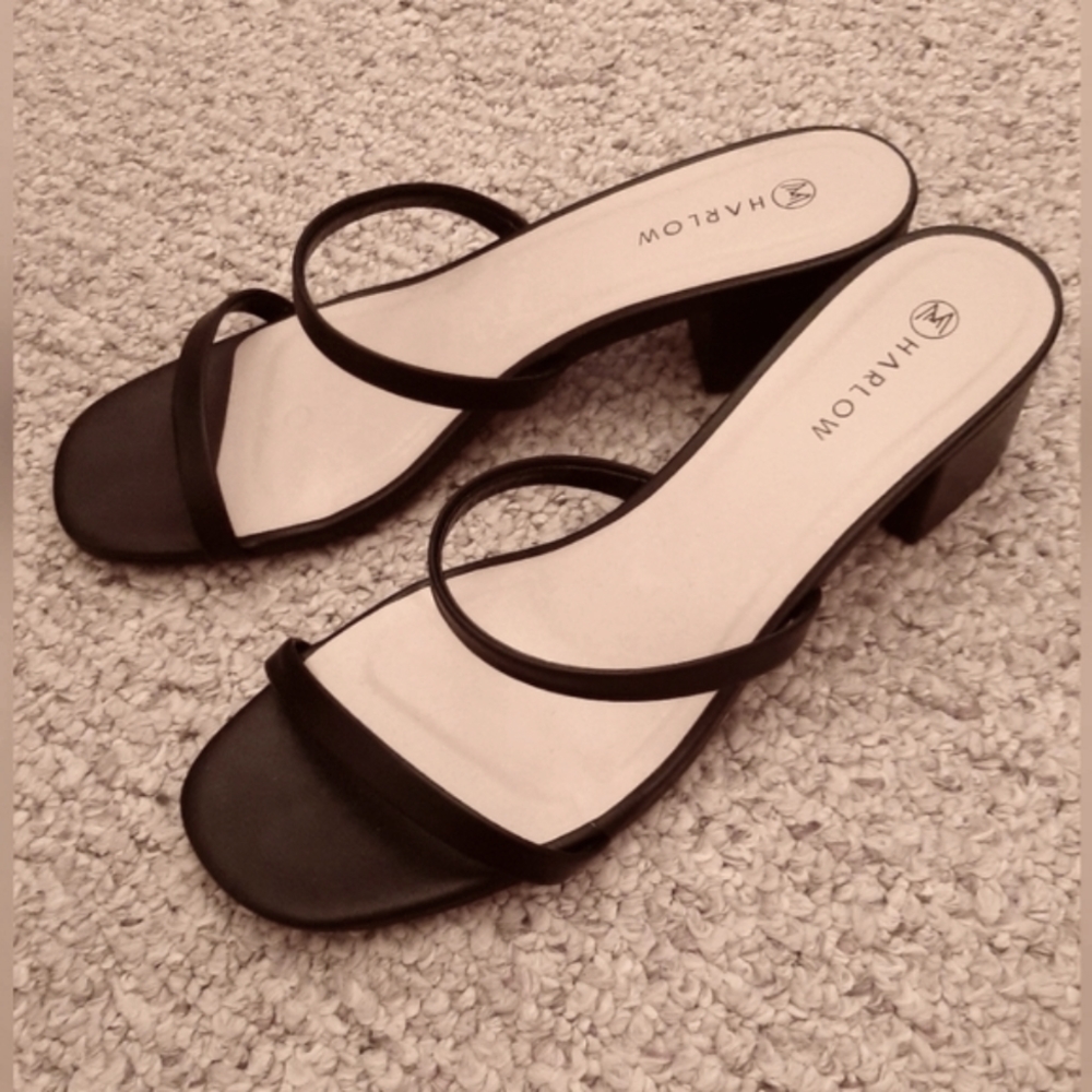 Black Harlow Heeled Sandals